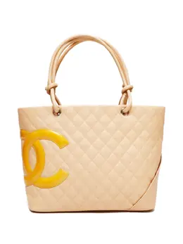 CHANEL Pre-Owned: Бежевая сумка-шоппер 