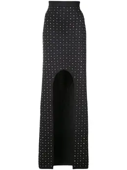 Balmain: Юбка со стразами 