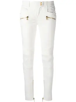 Balmain: Белые брюки  Biker