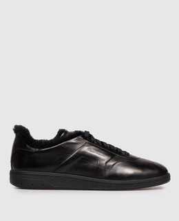 Santoni: Чорні кросівки 