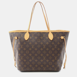 Louis Vuitton: Коричневая сумка-шоппер  Neverfull MM