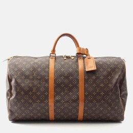 Louis Vuitton: Коричневая дорожная сумка 