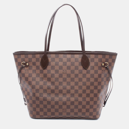 Louis Vuitton: Коричневая сумка-шоппер  Neverfull MM
