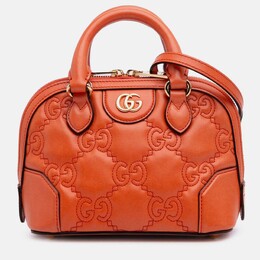 Gucci: Оранжевая сумка на руку  GG