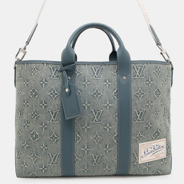 Louis Vuitton: Голубая сумка-шоппер 