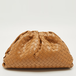 Bottega Veneta: Коричневая косметичка  Intrecciato