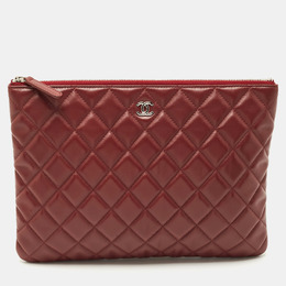 Chanel: Бордовый клатч 
