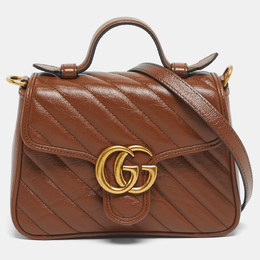Gucci: Коричневая сумка на руку  GG Marmont