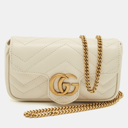 Gucci: Белая сумка  GG Marmont
