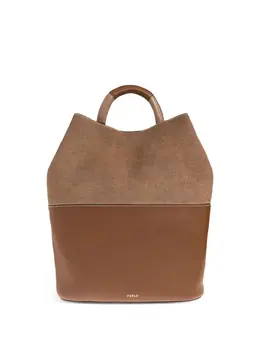 Furla: Коричневая сумка-шоппер 