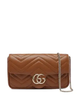 Gucci: Коричневая сумка  GG Marmont