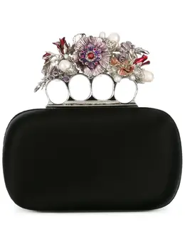 Alexander McQueen: Клатч  Knuckle с цветочным принтом