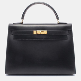 Hermes: Чёрная сумка  Kelly 32