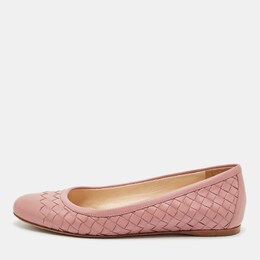 Bottega Veneta: Бежевые балетки  Intrecciato