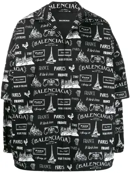 Balenciaga: Куртка  Paris с принтом