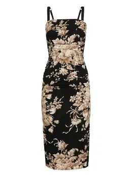 Dolce & Gabbana: Платье с растительным принтом 