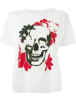 Alexander McQueen: Футболка  Skull с растительным принтом