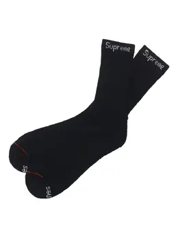 Supreme: Чёрные носки  Hanes