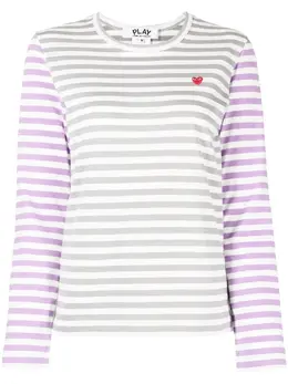 Comme Des Garçons Play: Двухцветная футболка 