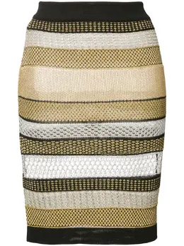 Balmain: Юбка в полоску 