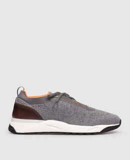 Santoni: Сірі кросівки 