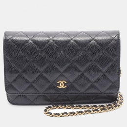 Chanel: Чёрная сумка через плечо 