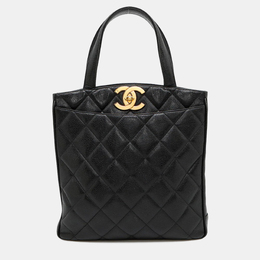 Chanel: Чёрная сумка-шоппер 