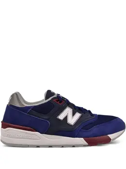 New Balance: Синие кроссовки 