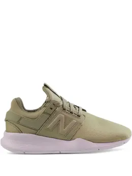New Balance: Зелёные кроссовки 