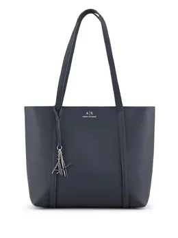 Armani Exchange: Серебристая сумка-шоппер 