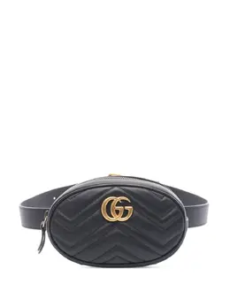 Gucci Pre-Owned: Чёрная поясная сумка 