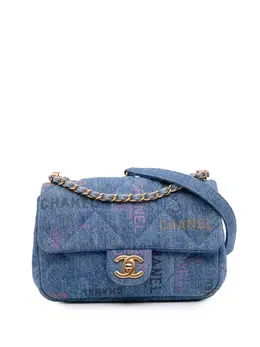 CHANEL Pre-Owned: Голубая сумка через плечо 