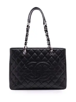 CHANEL Pre-Owned: Чёрная сумка-шоппер 