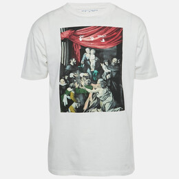 Off-White: Белая футболка  Caravaggio