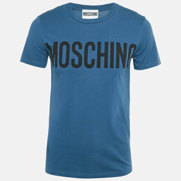 Moschino Couture: Голубая футболка 