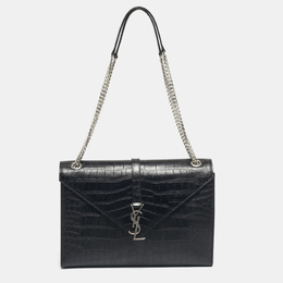 Saint Laurent Paris: Чёрная сумка  Monogram Envelope