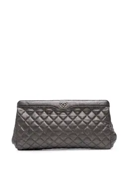CHANEL Pre-Owned: Серебристый клатч 