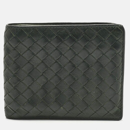Bottega Veneta: Тёмный кошелёк  Intrecciato