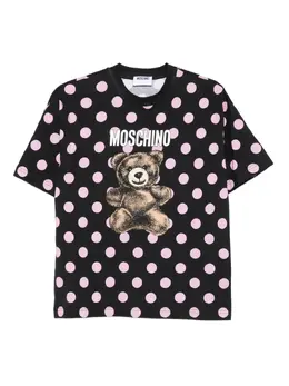 Moschino: Футболка  Teddy в горошек