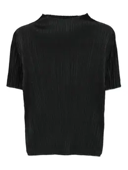 Pleats Please Issey Miyake: Чёрная футболка 