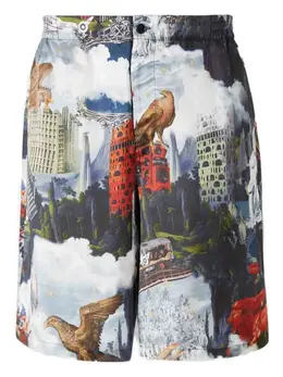 Off-White: Голубые шорты 