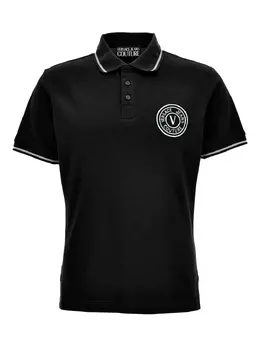 Versace Jeans Couture: Чёрное поло 