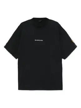 Balenciaga: Чёрная футболка 