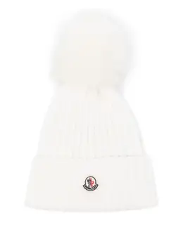 Moncler: Белая шляпа 