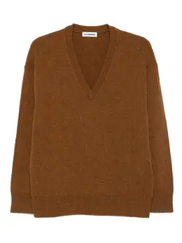 Jil Sander: Свитер с v-образным вырезом 