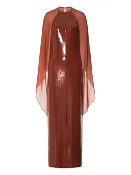 Alberta Ferretti: Коричневое платье 