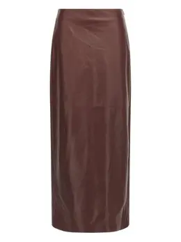 Brunello Cucinelli: Кожаная юбка 