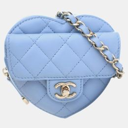 Chanel: Голубая поясная сумка 