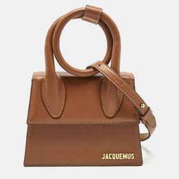Jacquemus: Коричневая сумка на руку  Le Chiquito Noeud