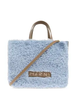 Marni: Голубая сумка-шоппер 